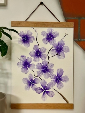 Purple Blosom Watercolour