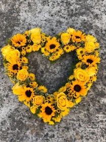 Yellow Sunflower Open Heart